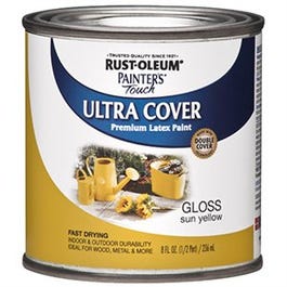 Painter's Touch Ultra Cover Latex Paint, Sun Yellow, 1/2-Pint