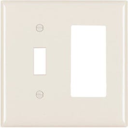 Almond 1-Toggle & 1 Decorator Opening Nylon Wall Plate