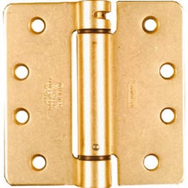 Adjustable Spring Hinge, Brass, 4 x 4-In.