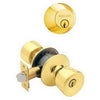 Bright Brass Bell Design Combination Keyed Entry Lockset and Deadbolt