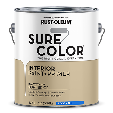 Rust-Oleum Sure Color Eggshell Interior Wall Paint 1 Gallon Soft Beige (1 Gallon, Soft Beige)