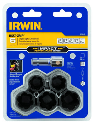 IMPACT LUG NUT 6 PC SET CARBON STEEL