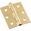 National 3 In. Square Polished Brass Screen Door Hinge