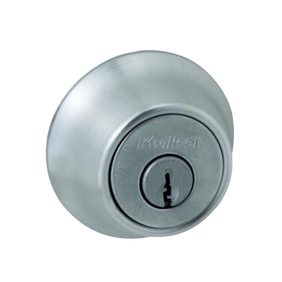 Kwikset Satin Chrome Single Cylinder Deadbolt