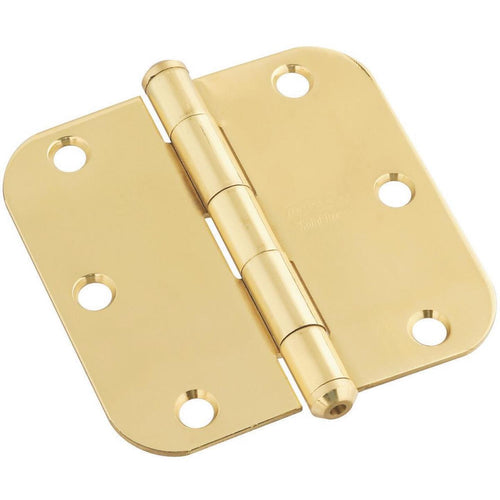 National 3-1/2 In. x 5/8 In. Radius Solid Brass Door Hinge