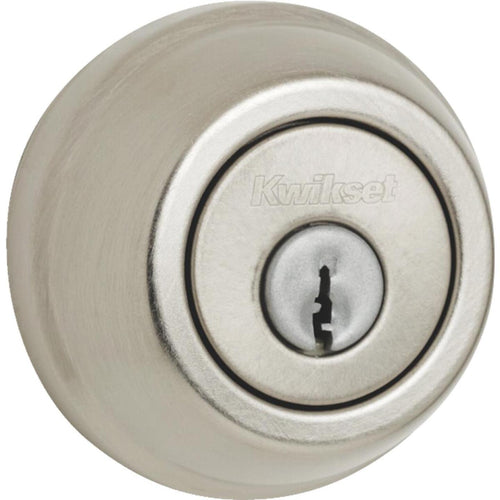 Kwikset Satin Nickel Adjustable Latch Double Cylinder Deadbolt