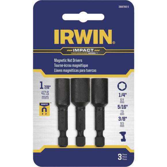 Irwin Impact Performance 3-Piece Magnetic Nutdriver Bit Set