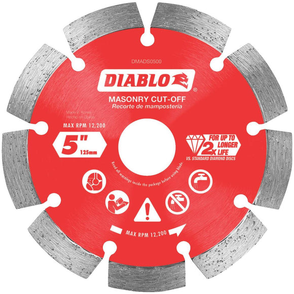 Diablo 5 In. Segmented Rim Dry/Wet Cut Diamond Blade