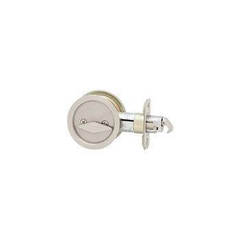 Kwikset 93350-003 Round Pocket Door Lock/Privacy, Satin Nickel Finish