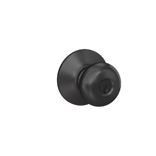 Schlage Plymouth Knob Keyed Entry Lock (Matte Black)